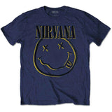 Nirvana Adult T-Shirt - Smiley Face - Navy Blue